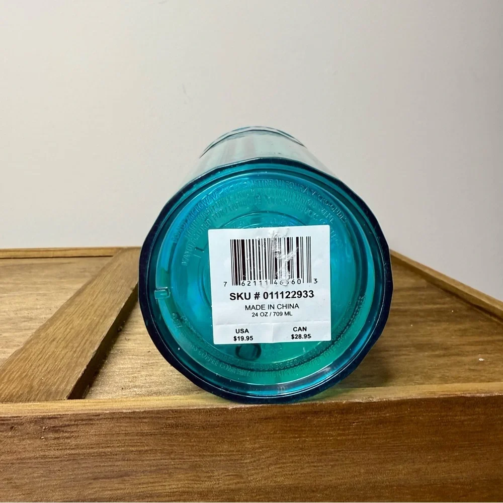 Starbucks iridescent blue and turquoise dome-top cold cup tumbler